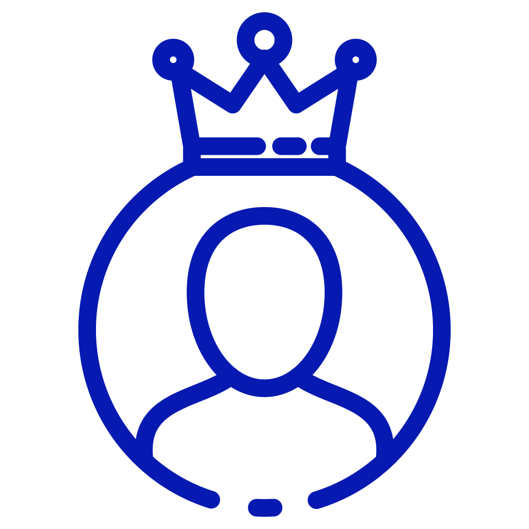Kunde mit Krone
