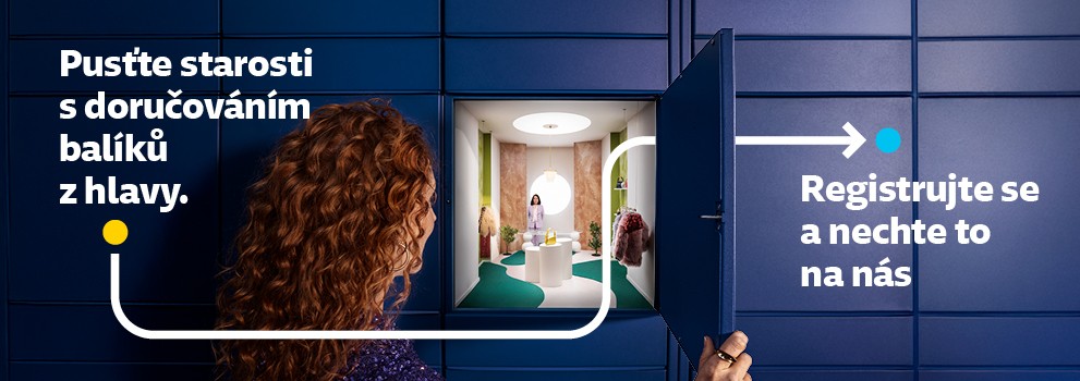 E-tailer banner s ponukou k registraci k přepravě